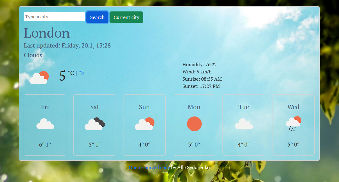 Weather project preview